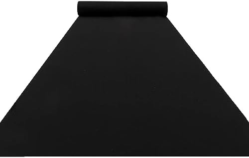 Black Aisle Runner for Weddings Non-Slip Bridal Carpet Rug
