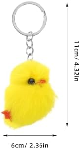 LUOZZY 16 Pcs Mini Yellow Chick Plush Keychain
