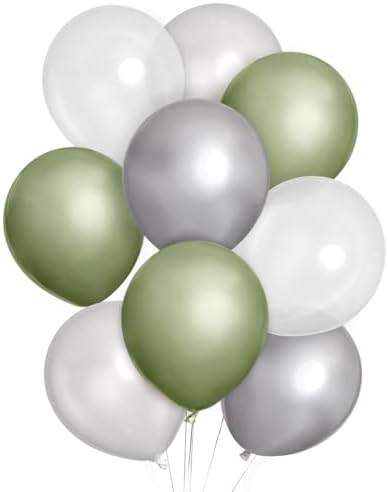Xo Fetti Metallic Sage Green Balloons 24pk 12 Inch