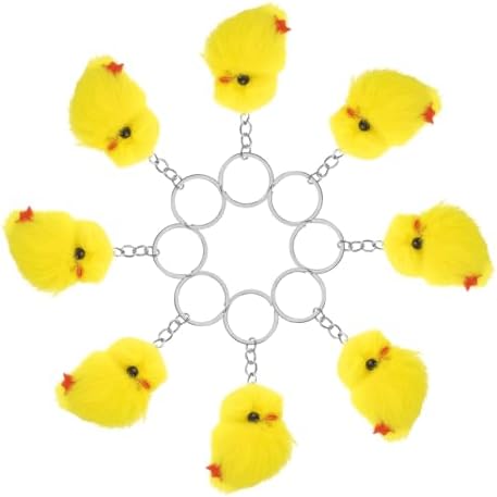 LUOZZY 16 Pcs Mini Yellow Chick Plush Keychain