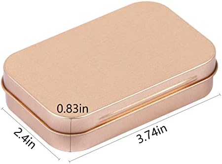 MIDELONG 3 Pack Rose Gold Metal Tins Box with Lid Organizer