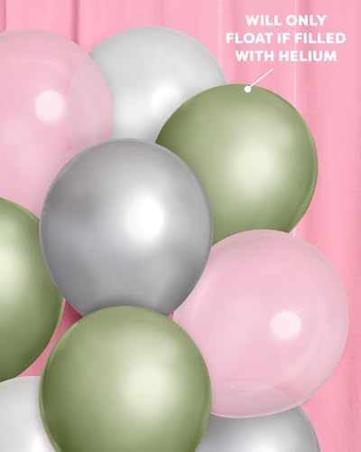 Xo Fetti Metallic Sage Green Balloons 24pk 12 Inch