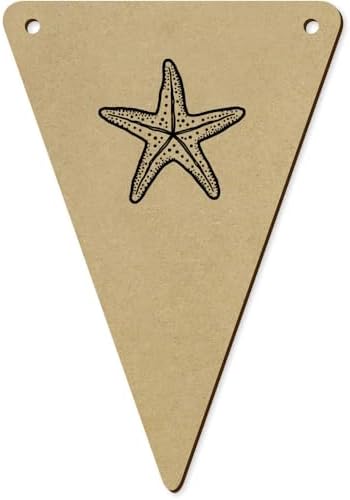 5 x 140mm Dotted Starfish Wooden Bunting Flags