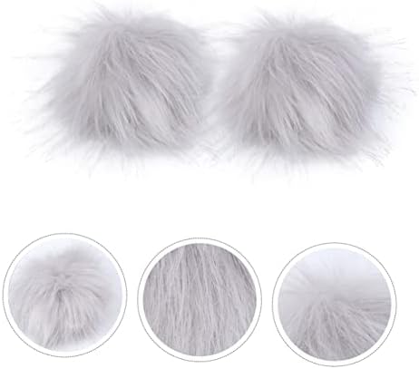 2pcs Artificial Faux Fur Fuzzy Balls for Hats and Bags