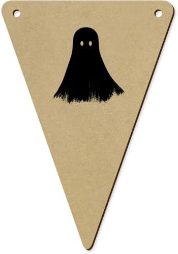 5 x 140mm Simple Ghost Wooden Bunting Flags