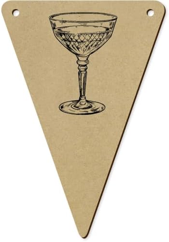 Azeeda 5 Pack Wine Glass Wooden Bunting Flags