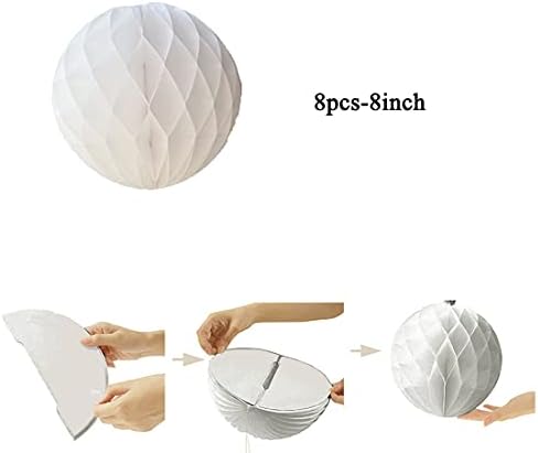 YLYs Love 3D Honeycomb Tissue Paper Balls 8pcs Wall Decor