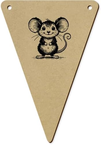 5 Pack Happy Baby Mouse Wooden Bunting Flags