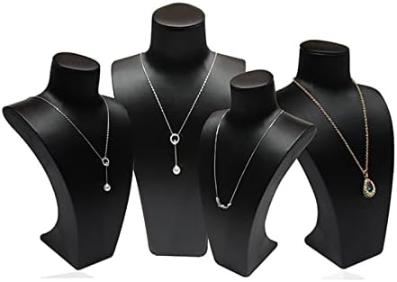 Black Leather Jewelry Display Stand for Necklace and Pendant