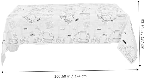 Uonlytech Birthday Graffiti Tablecloth for Boys and Girls Construction Vehicle Themed Party Decoration