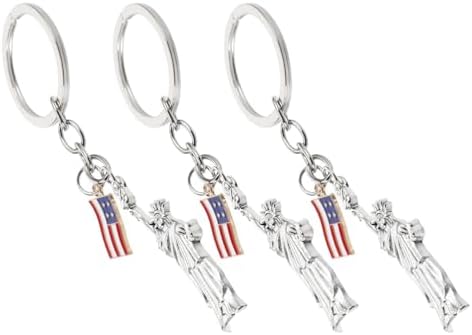 LUOZZY 3 Pcs Statue Of Liberty Keychain US Theme Party Favors