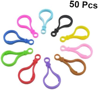 50pcs Assorted Color Acrylic Keyring Clasps for DIY Crafting and Party Favors