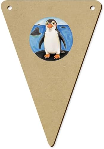5 Yellow Eyed Penguin Wooden Bunting Flags