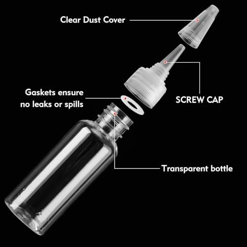 100 Pcs 17 Oz Plastic Squeeze Bottles for Paint Crafts Empty Sand Art Supplies with Leak-proof Top Caps