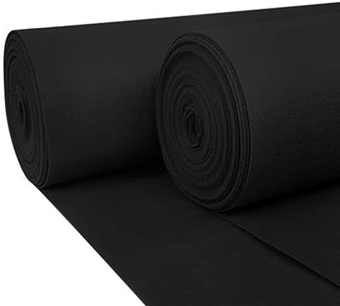 Black Wedding Aisle Runner Carpet 2mm Thick Non-Slip Polyester Bridal Runway Rug for Event Decorations