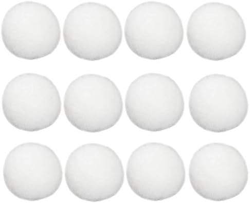 Chris W 12pcs White Artificial Rabbit Fur Pom Poms Ball