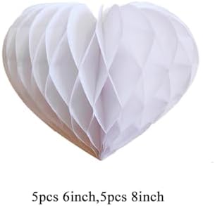Heart Shaped Honeycomb Balls Party Decor 10pcs White