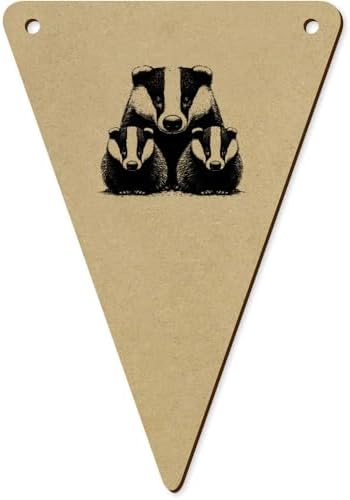 5 Pack Badger Family Wooden Bunting Flags