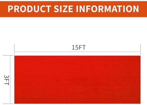 Red Carpet Runner for Parties 3x15 Feet 450 GSM Non-Slip Waterproof Aisle Rug