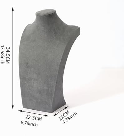 Elegant Velvet Necklace Display Stand with 35cm Height