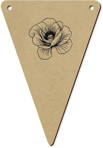 5 Poppy Flower Wooden Bunting Flags BN00085649