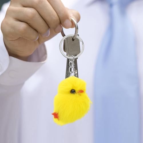LUOZZY 16 Pcs Mini Yellow Chick Plush Keychain