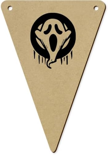 5 x 140mm Spooky Ghost Wooden Bunting Flags