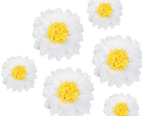 Penta Angel Daisy Tissue Paper Flowers Pom Poms 6Pcs