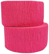 K-Kraft USA-Made Crepe Paper Streamers 2 Rolls Hot Pink and 2 Rolls Midnight Blue
