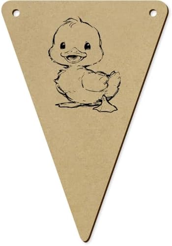 5 Piece 140mm Cute Baby Duck Wooden Bunting Flags