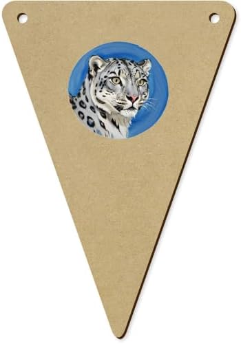 5 x 140mm Snow Leopard Wooden Bunting Flags BN00086434