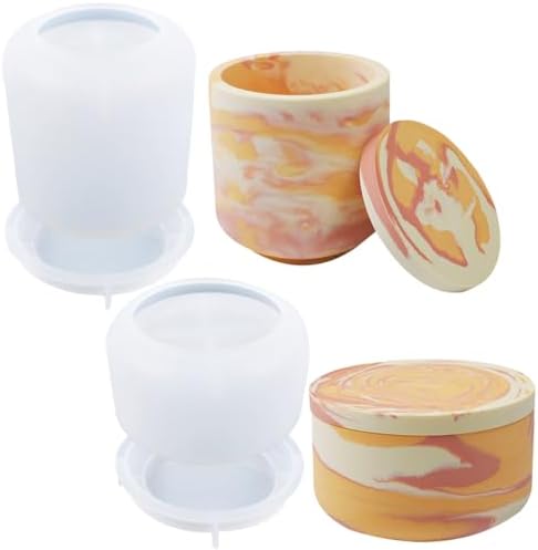 2PCS Large Jar Resin Molds with Lid Silicone Crafts