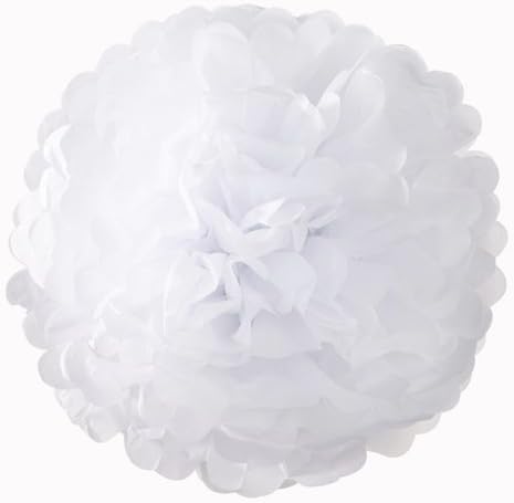 White Tissue Paper Pom Poms 10 Inch 3 Pack Wedding Party Decor