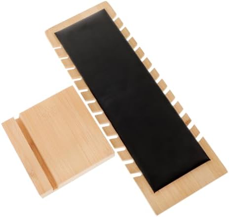 1pc Freestanding Bamboo Necklace Display Stand Organizer