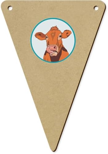 5 x 140mm Dairy Cow Wooden Bunting Flags