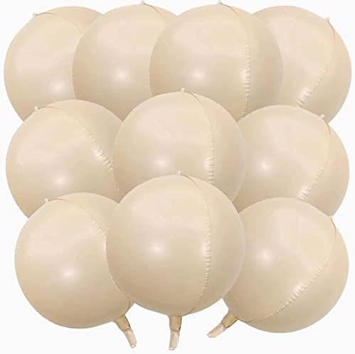 KALOR 22 Inch Beige 4D Giant Foil Balloons 10 Pcs