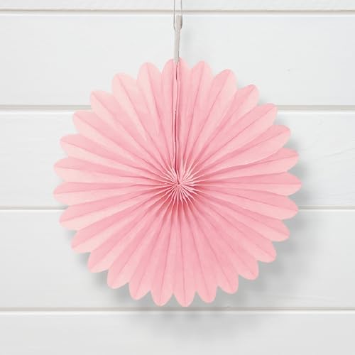 Solid Pale Pink Tissue Fan Hanging Decorations 3 Pack