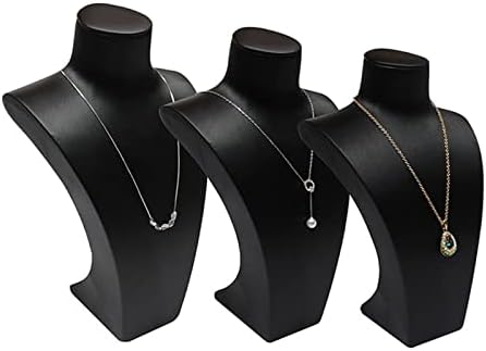Black Leather Jewelry Display Stand for Necklace and Pendant