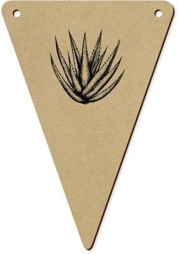 Azeeda 5 Piece Aloe Vera Plant Wooden Bunting Flags