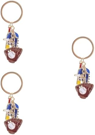 LUOZZY 3 Pcs Mini Baseball Bat Keychain