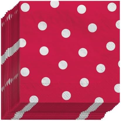 Red Polka Dot Luncheon Napkins 48 Pieces