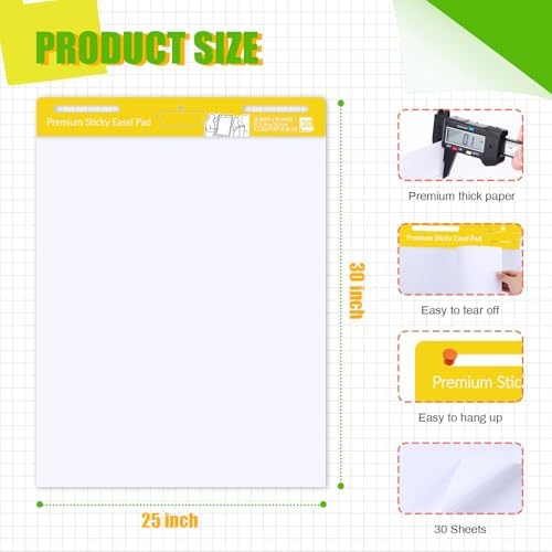 ReliThick 12 Pads Sticky Easel Paper for Teachers