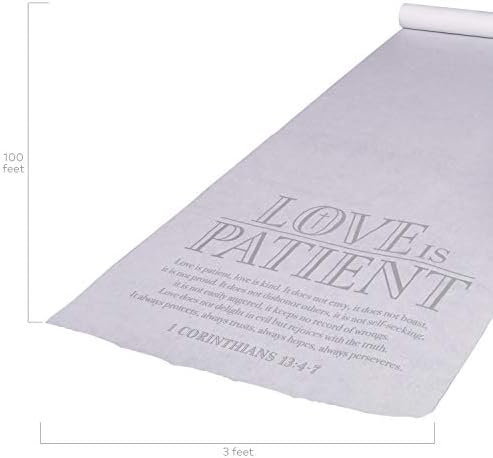 Love is Patient Wedding Aisle Runner 100 Feet