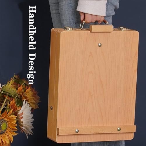 Adjustable Wooden Art Easel Storage Box for Artists and Students