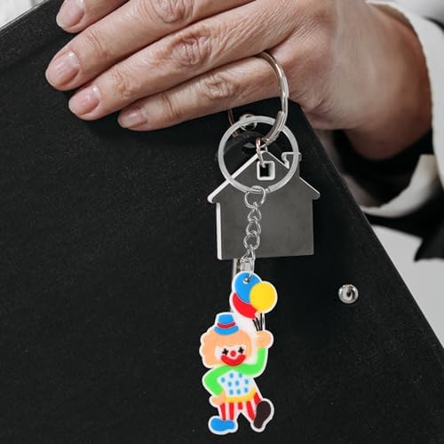 LUOZZY 12 Pcs Clown Key Chains for Mardi Gras Party