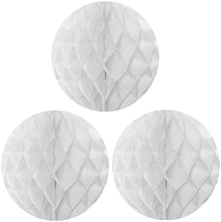Wrapables 10 Inch Set of 3 Tissue Honeycomb Balls White