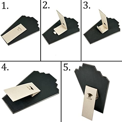 N NicePackaging Special Edition Steel Grey Leatherette 2-Notch Necklace Display 5 Pack