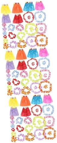 Zerodeko Hawaiian Luau Party Skirt Set for Adults