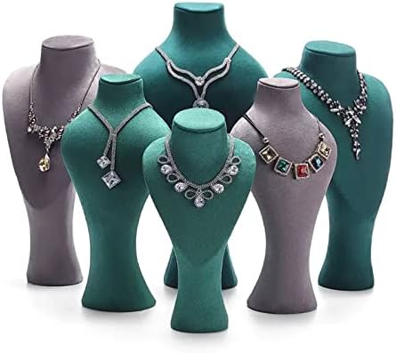 Green Velvet Jewelry Display Stand for Necklaces and Earrings
