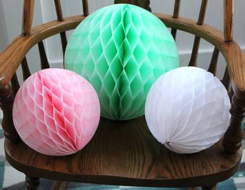 3-Pack Large 14 Inch Honeycomb Tissue Paper Party Balls White